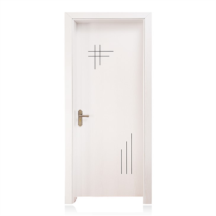 Porte WPC étanche en forme de lignes métalliques