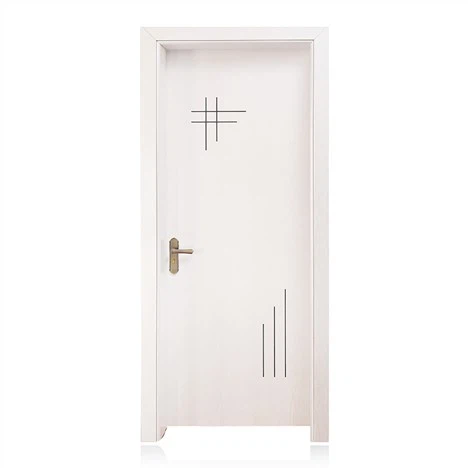 Porte WPC étanche en forme de lignes métalliques